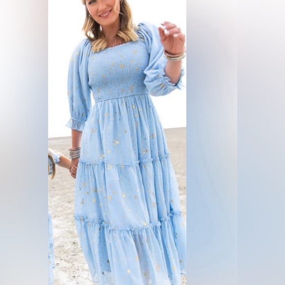 Ivy City Co Starry Nights Dress Baby Blue - Picture 2 of 2